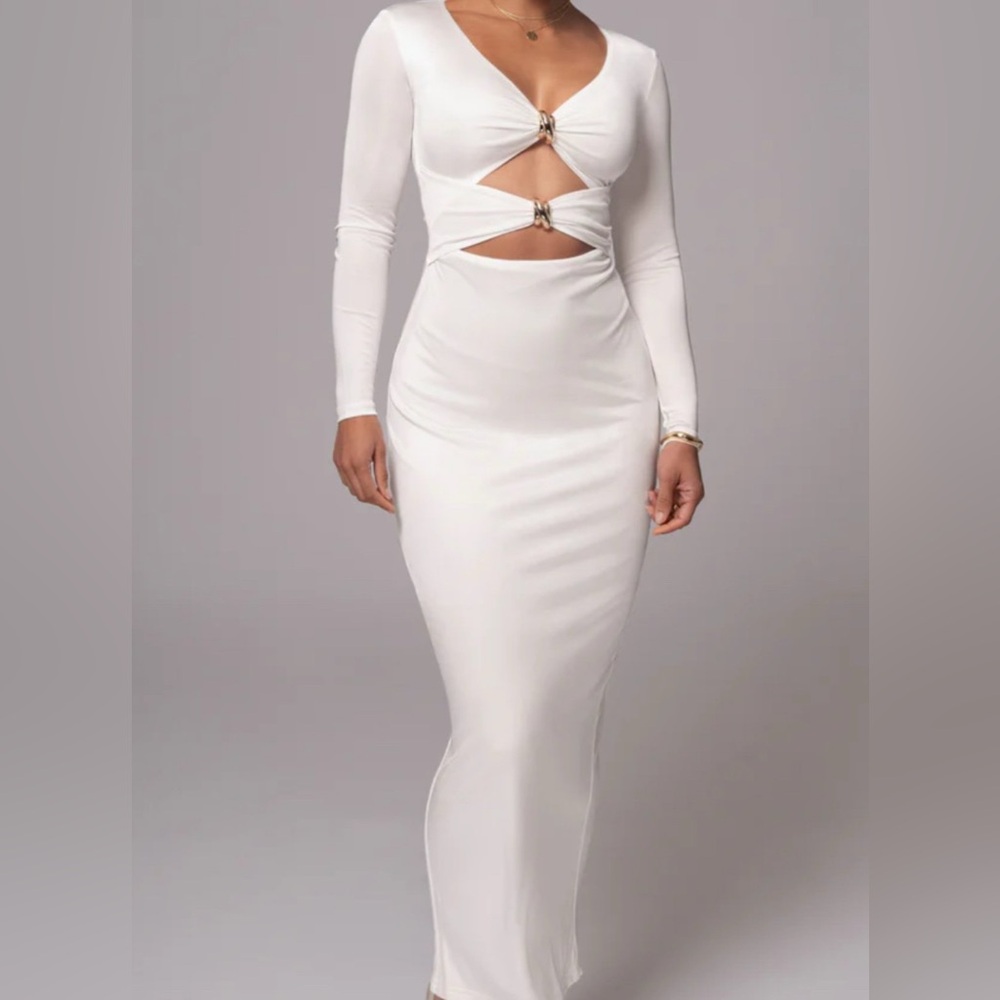JLUXLABEL ivory cut out maxi dress